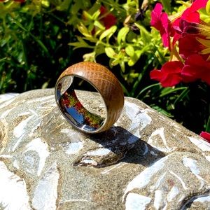 Oak Wood Whiskey Barrel Wood Ring
